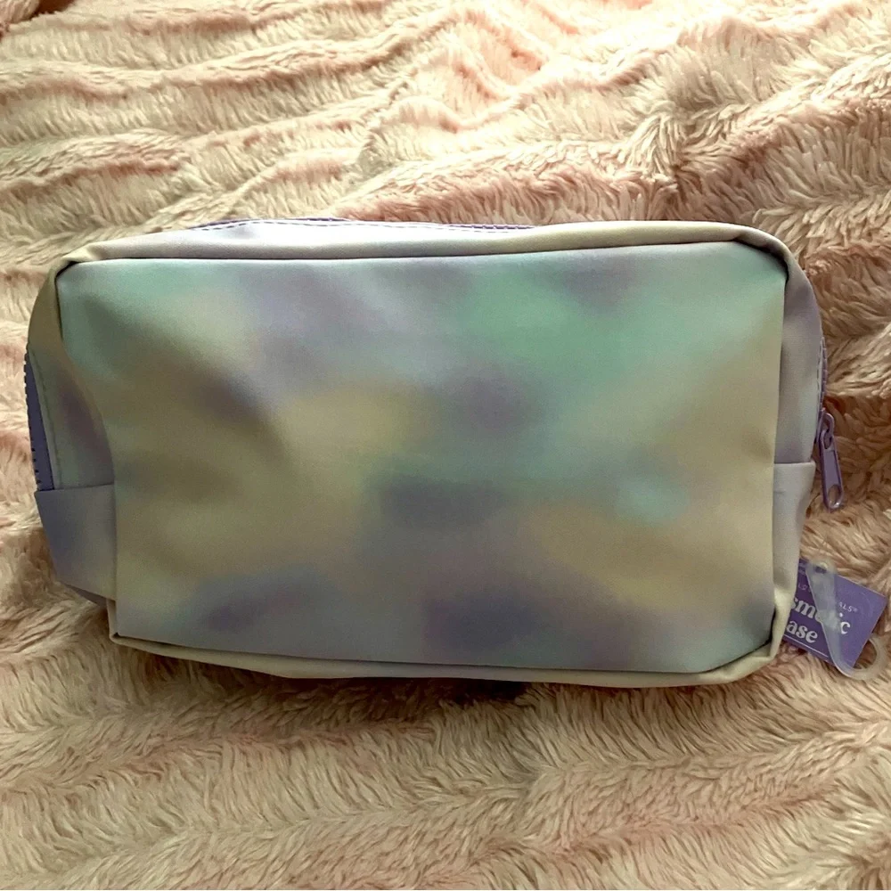 NWT Tie dye cosmetic bag/pencil pouch filled with school supplies